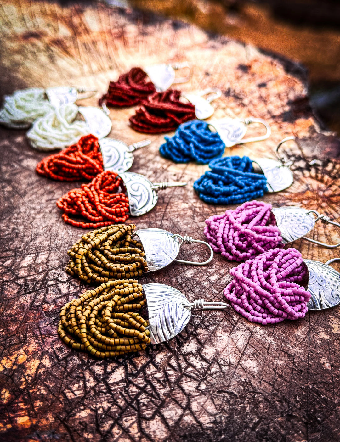 Northern Tapestry Seed Bead Earrings