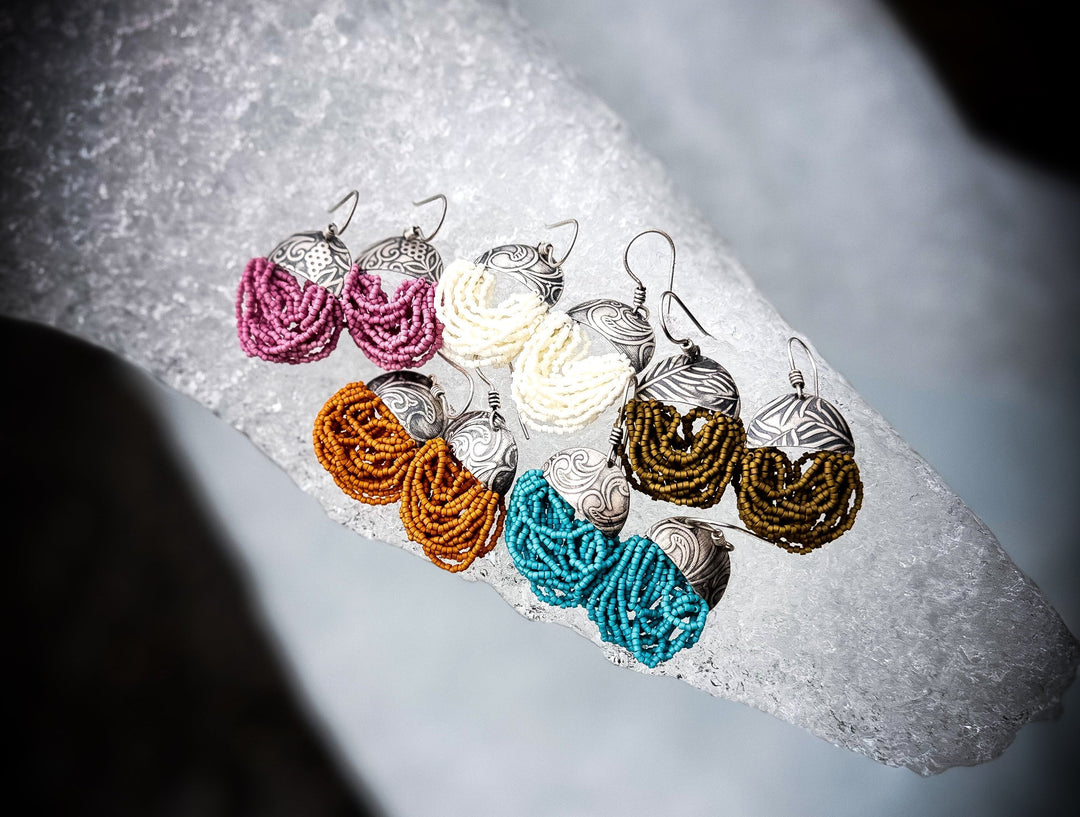 Northern Tapestry Seed Bead Earrings