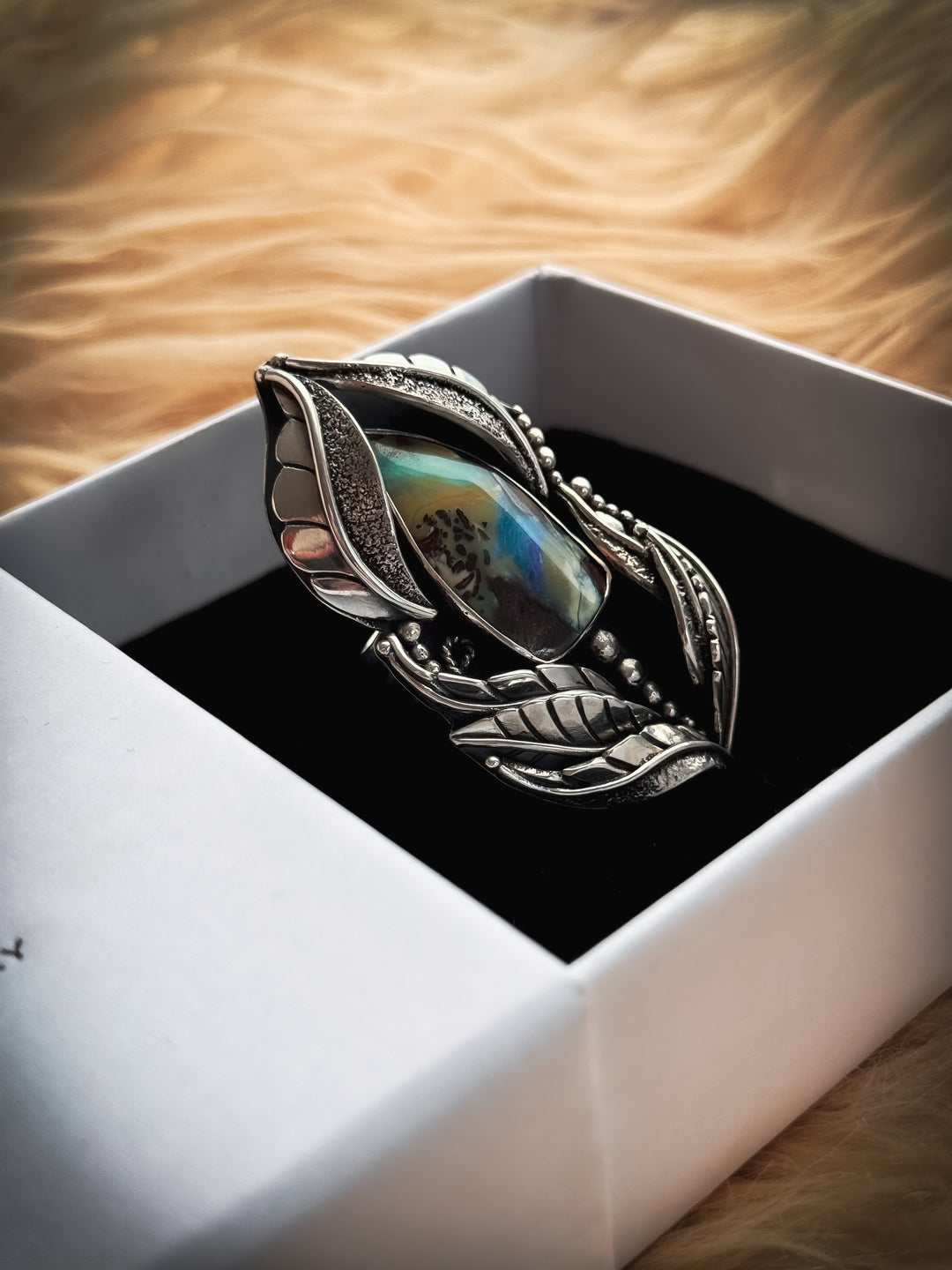 Boulder Opal Heirloom Botanical Ring