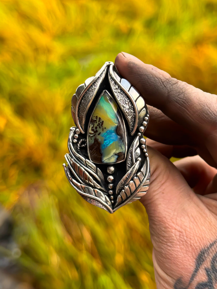 Boulder Opal Heirloom Botanical Ring
