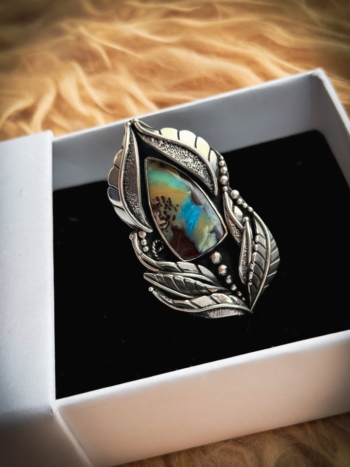 Boulder Opal Heirloom Botanical Ring