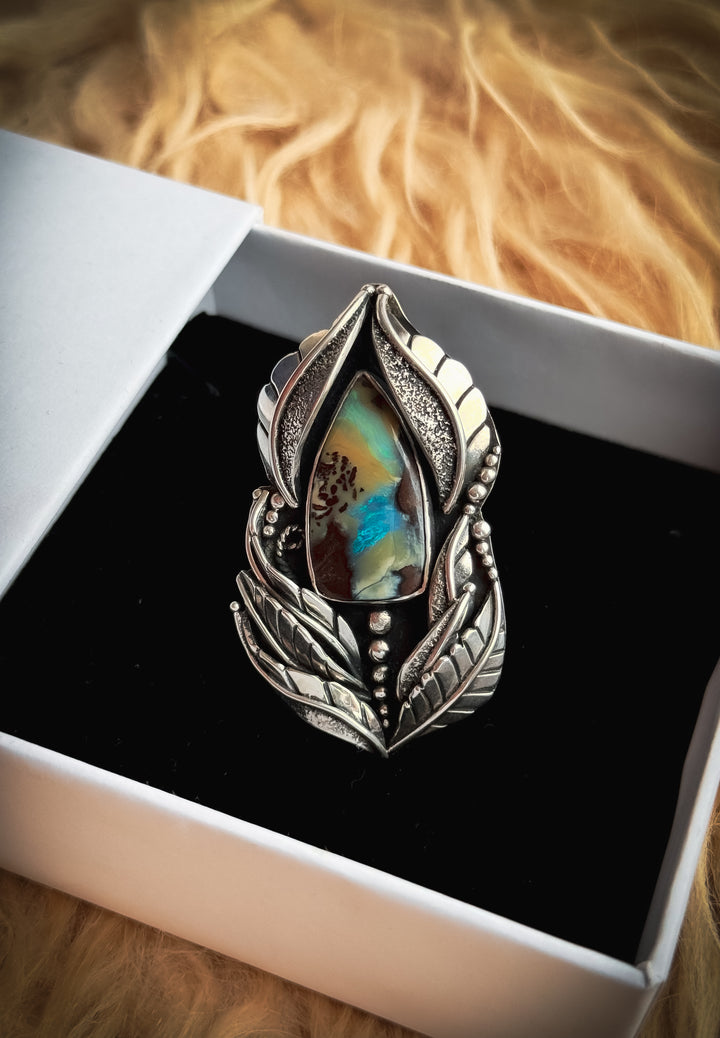 Boulder Opal Heirloom Botanical Ring