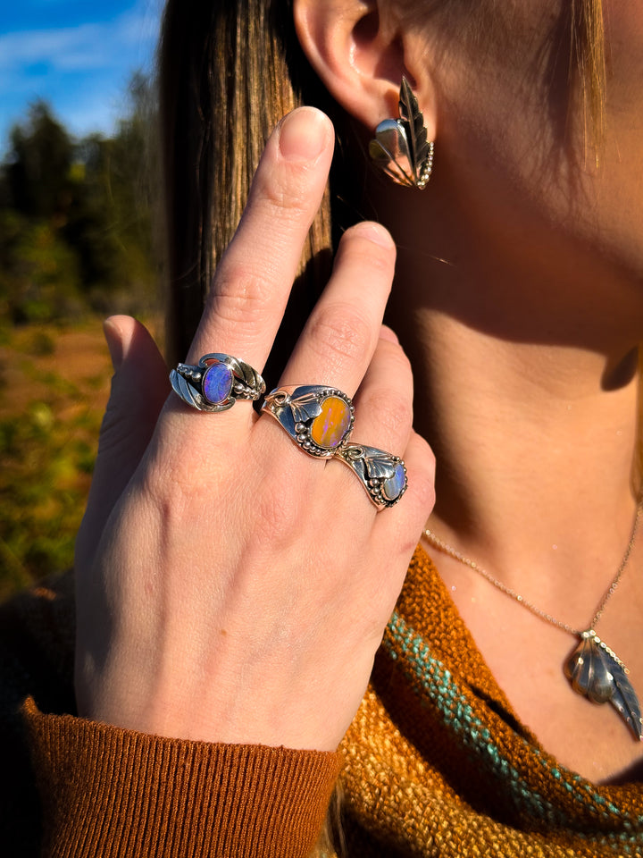 Australian Boulder Opal Ring ~ Abyss
