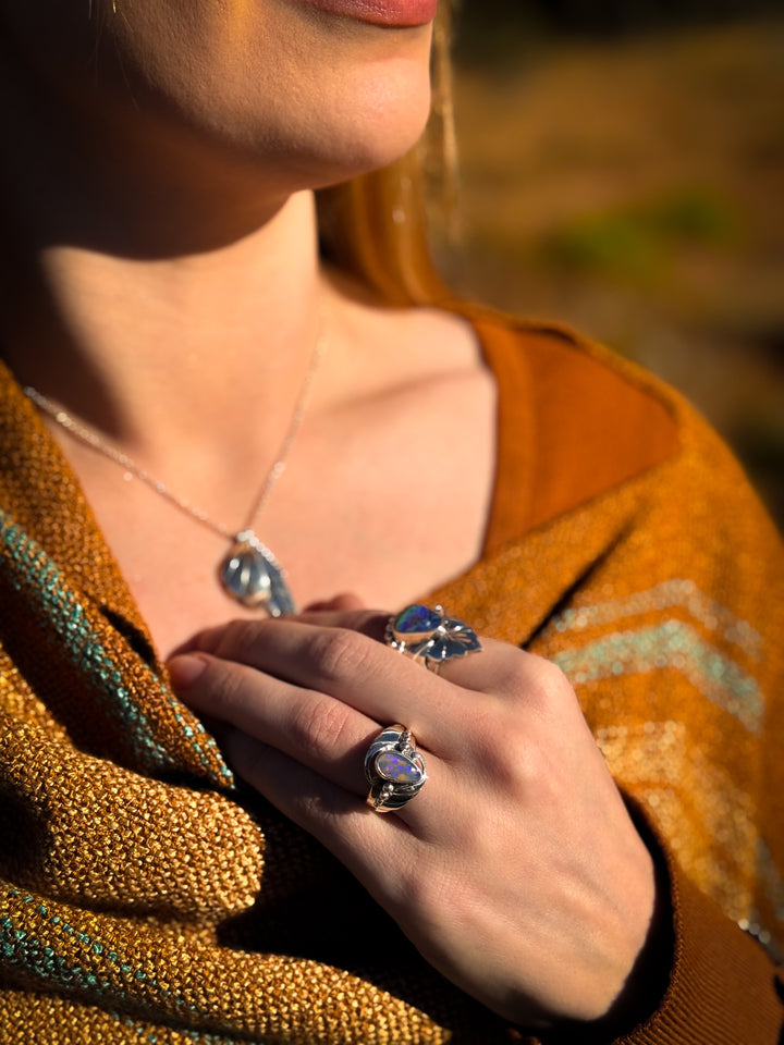 Australian Boulder Opal Ring ~ Ember