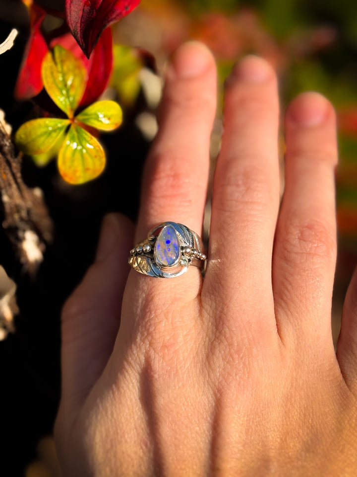 Australian Boulder Opal Ring ~ Ember