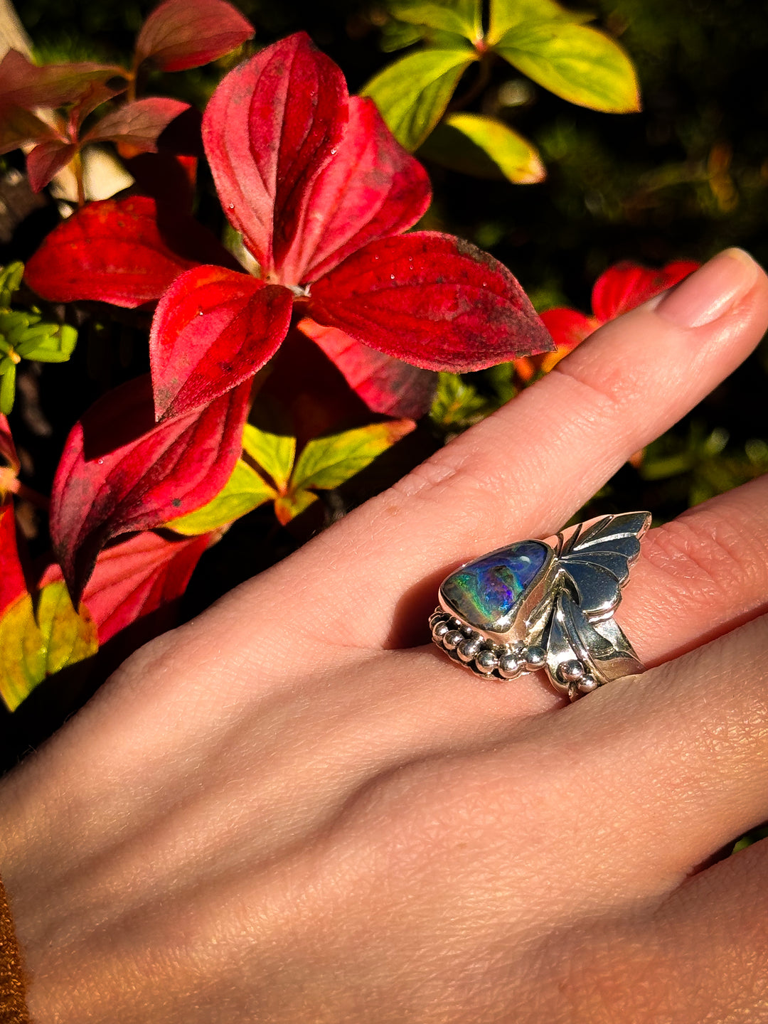 Australian Boulder Opal Ring ~ Interstellar