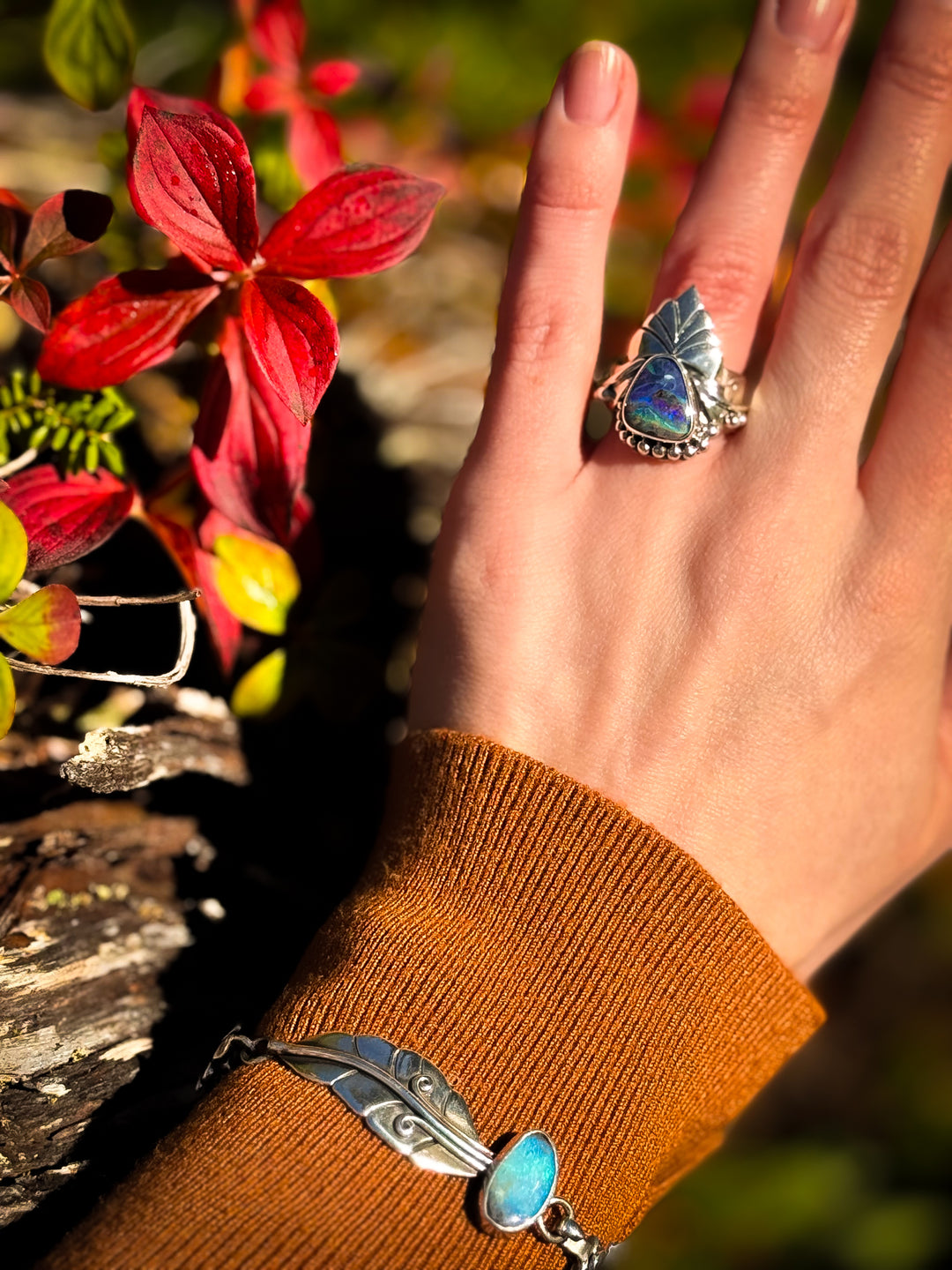 Australian Boulder Opal Ring ~ Interstellar