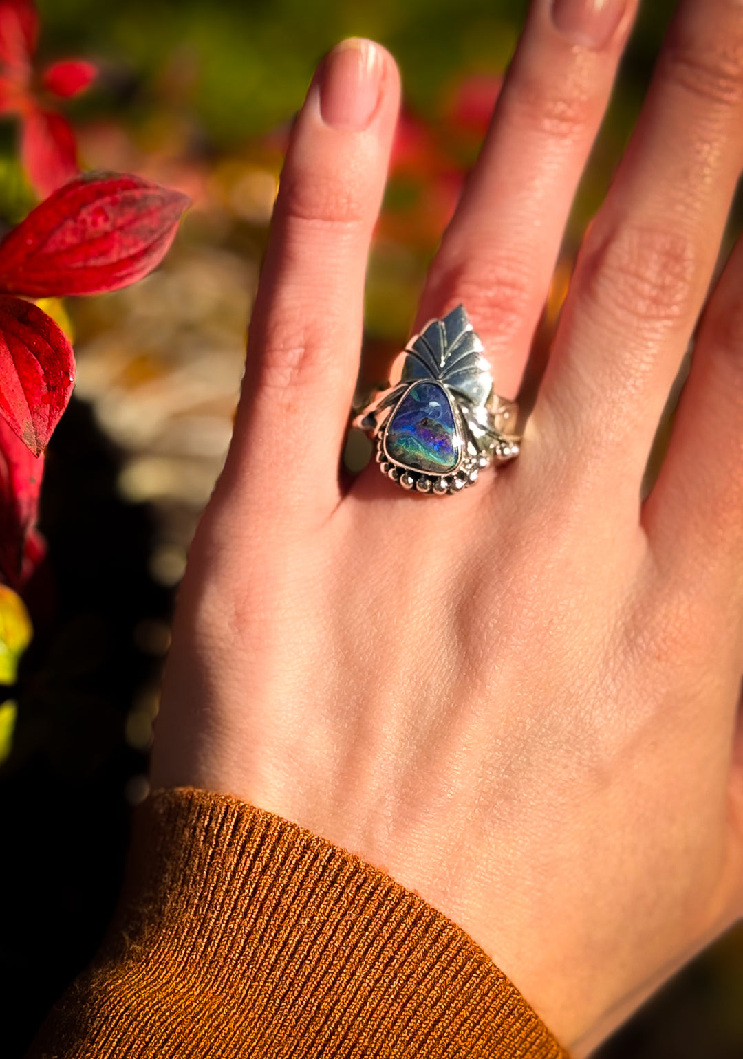 Australian Boulder Opal Ring ~ Interstellar