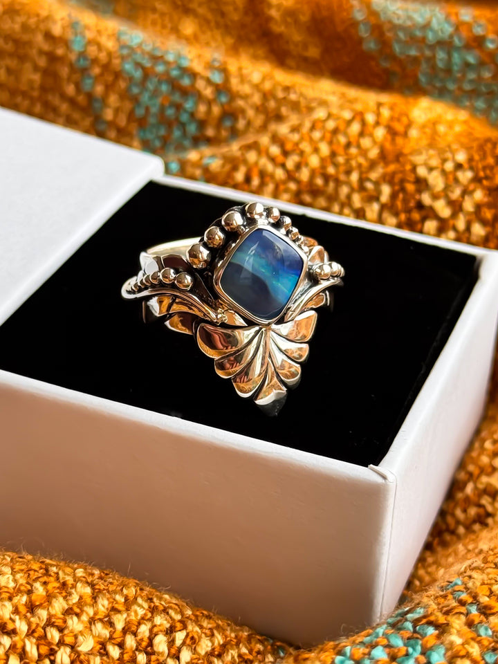 Australian Boulder Opal Ring ~ Nebula