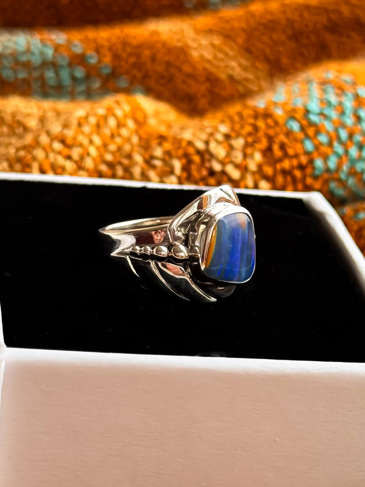 Australian Boulder Opal Ring ~ WildFire
