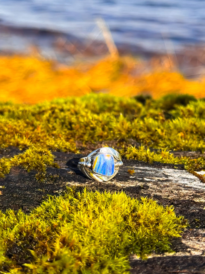 Australian Boulder Opal Ring ~ WildFire