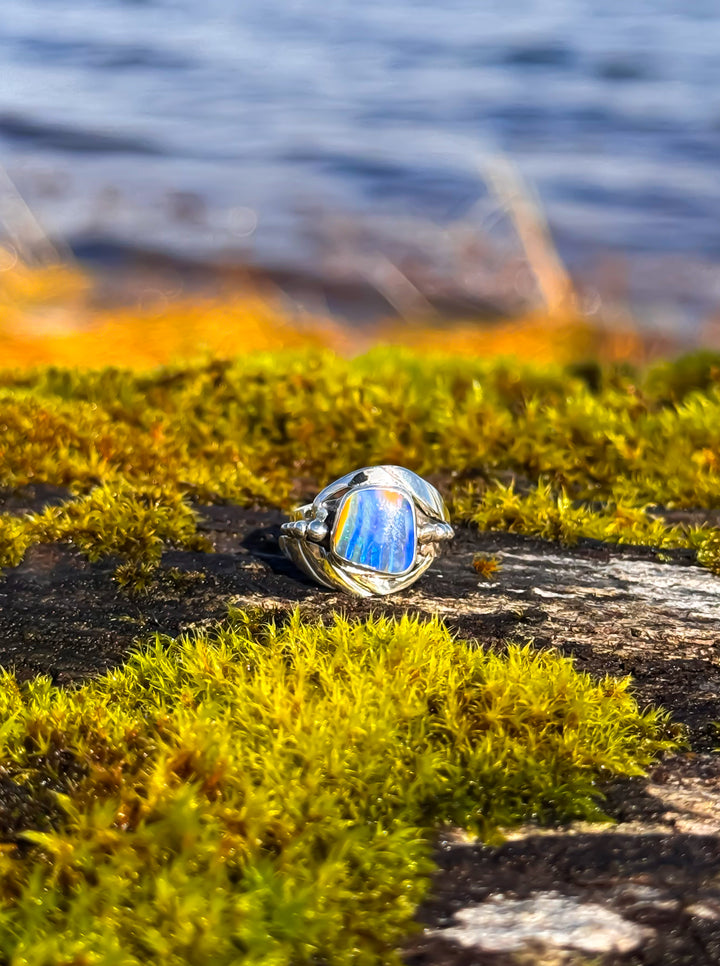 Australian Boulder Opal Ring ~ WildFire