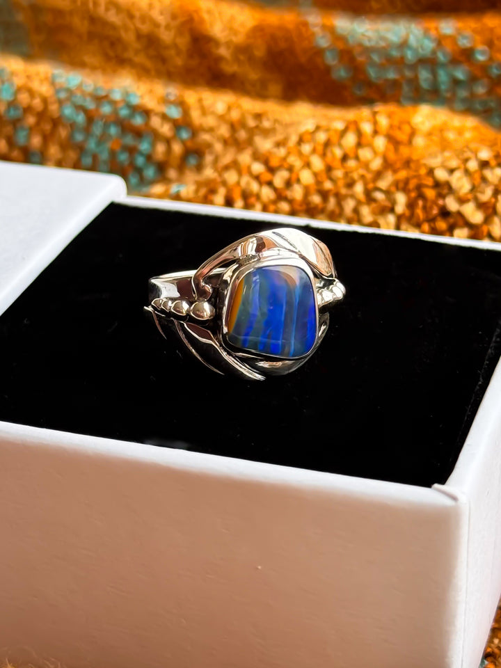 Australian Boulder Opal Ring ~ WildFire