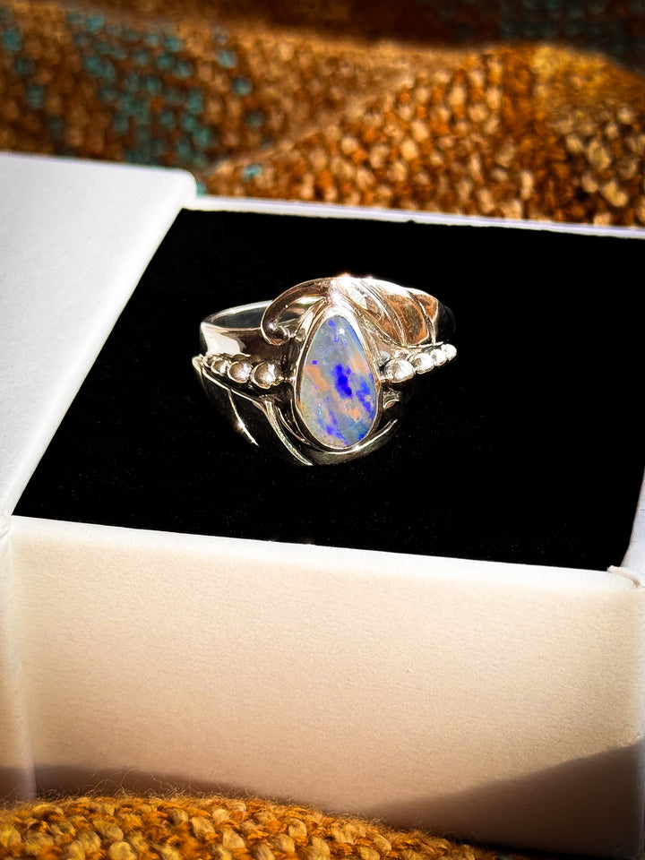 Australian Boulder Opal Ring ~ Ember