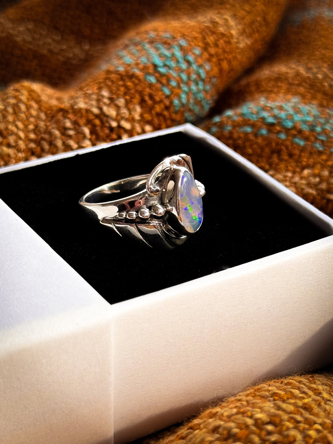 Australian Boulder Opal Ring ~ Ember