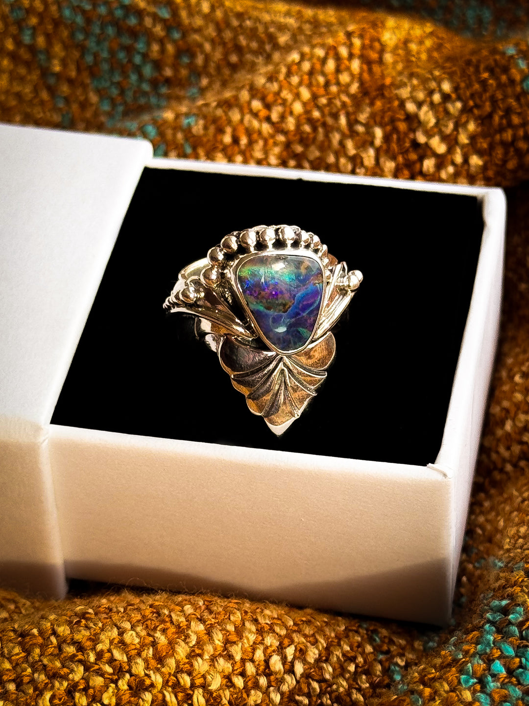 Australian Boulder Opal Ring ~ Interstellar