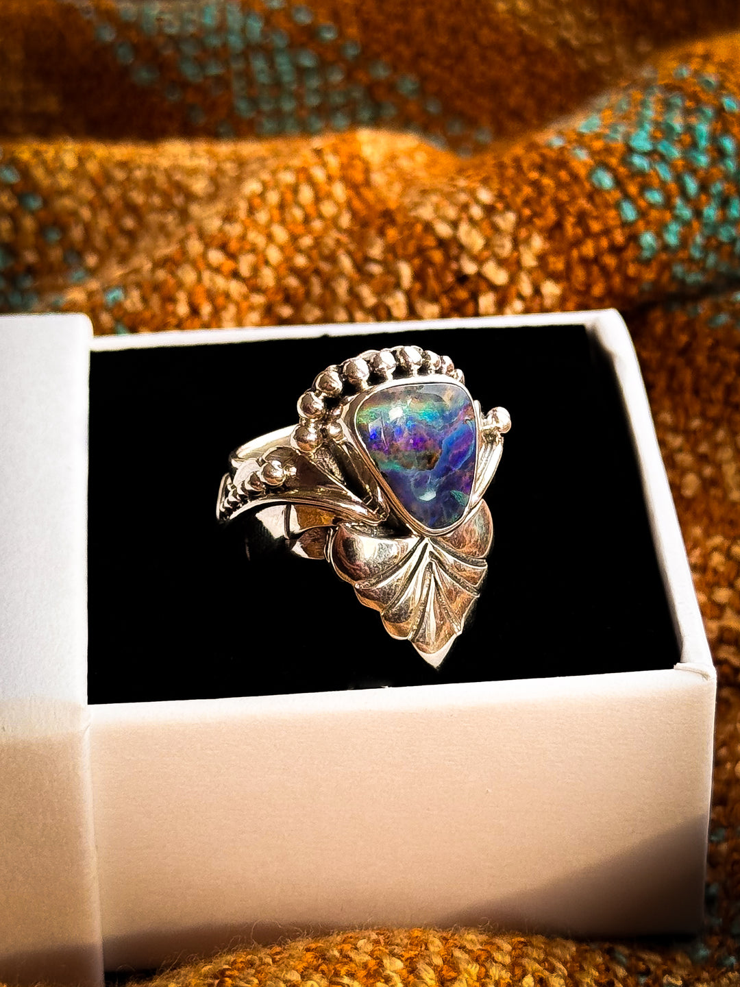Australian Boulder Opal Ring ~ Interstellar