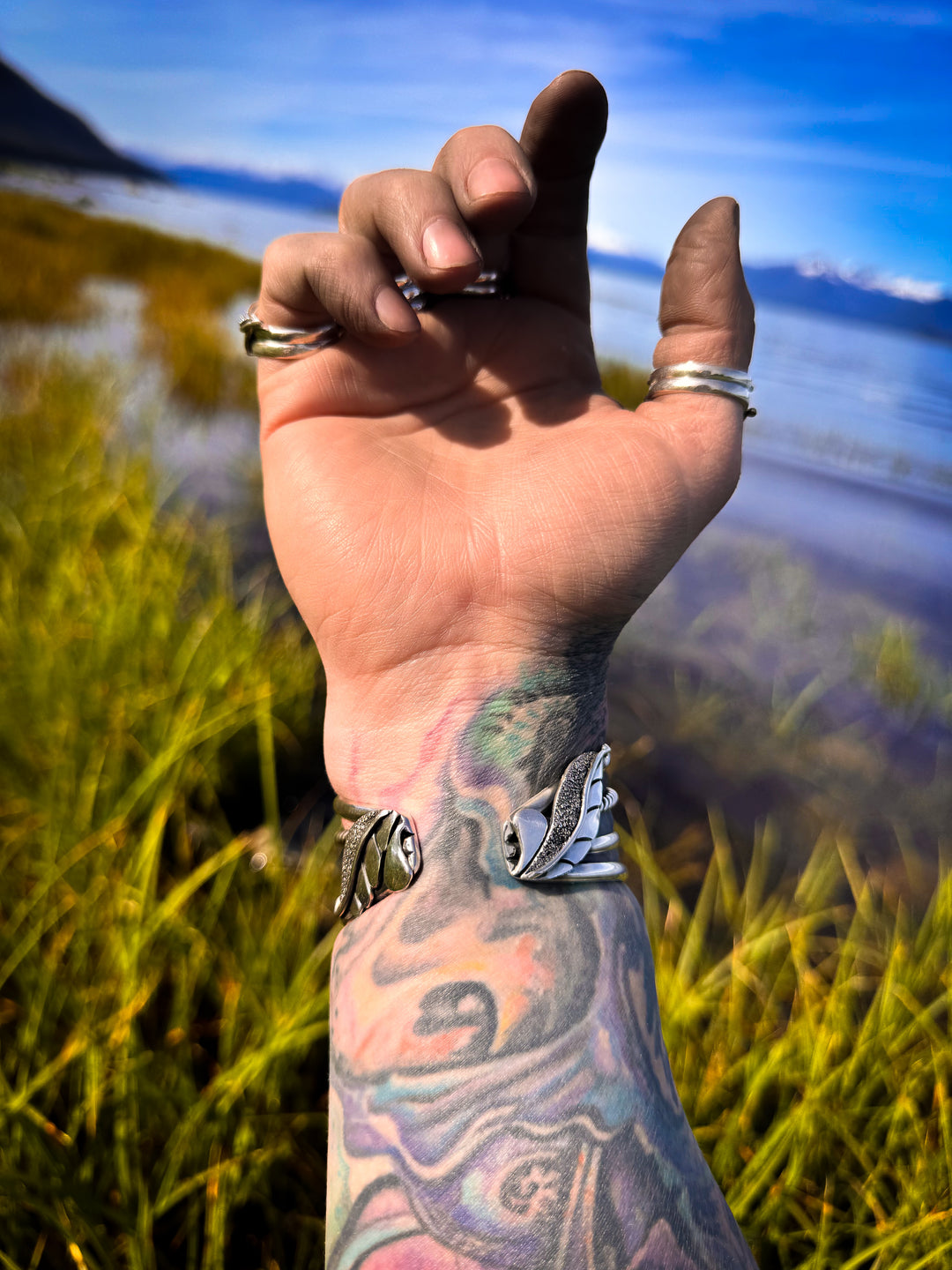 High Grade Iron Maiden Turquoise Botanical Cuff