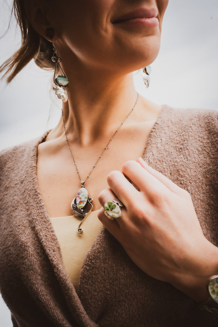 Vintage Ceramic Pendant - Eleanor