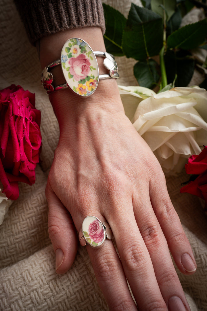 Vintage Ceramic Cuff-Rosalind