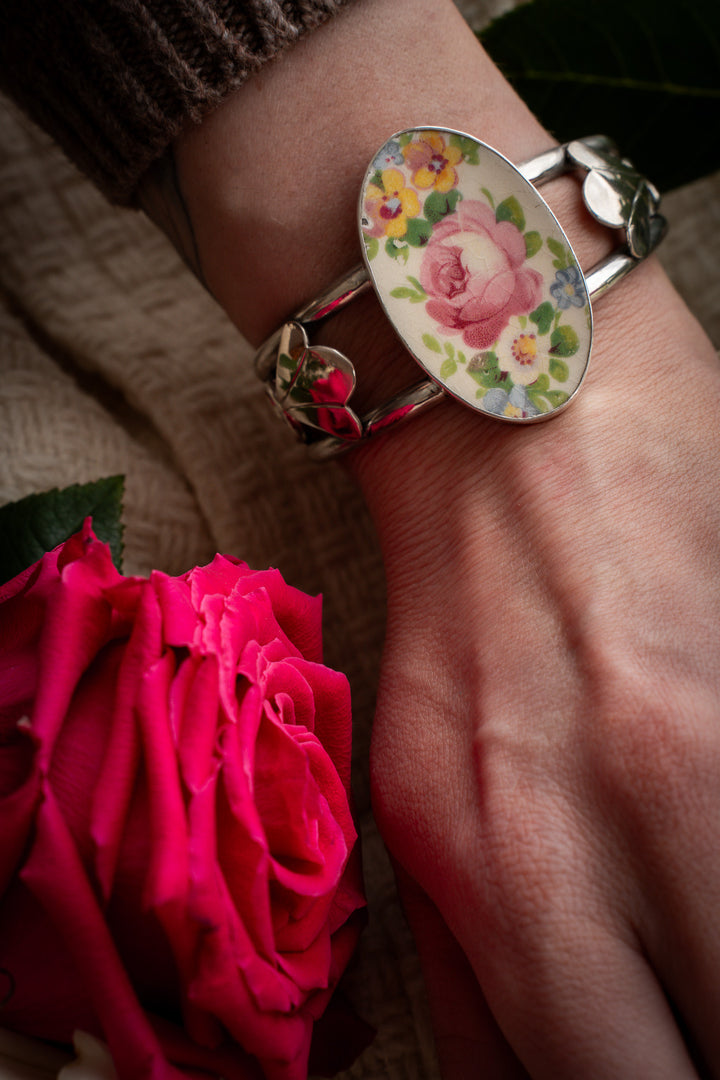 Vintage Ceramic Cuff-Rosalind