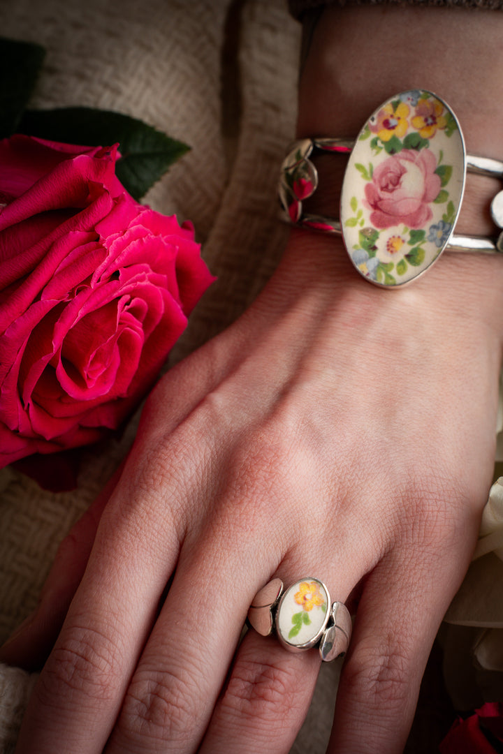 Vintage Ceramic Cuff-Rosalind