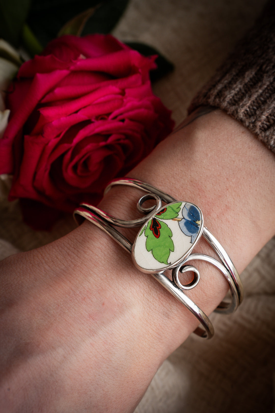 Vintage Ceramic Cuff - Violet