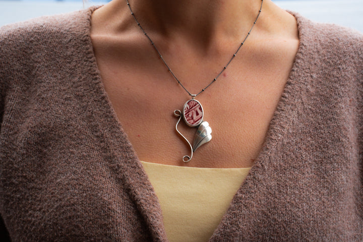 Vintage Ceramic Pendant - Gwendolyn