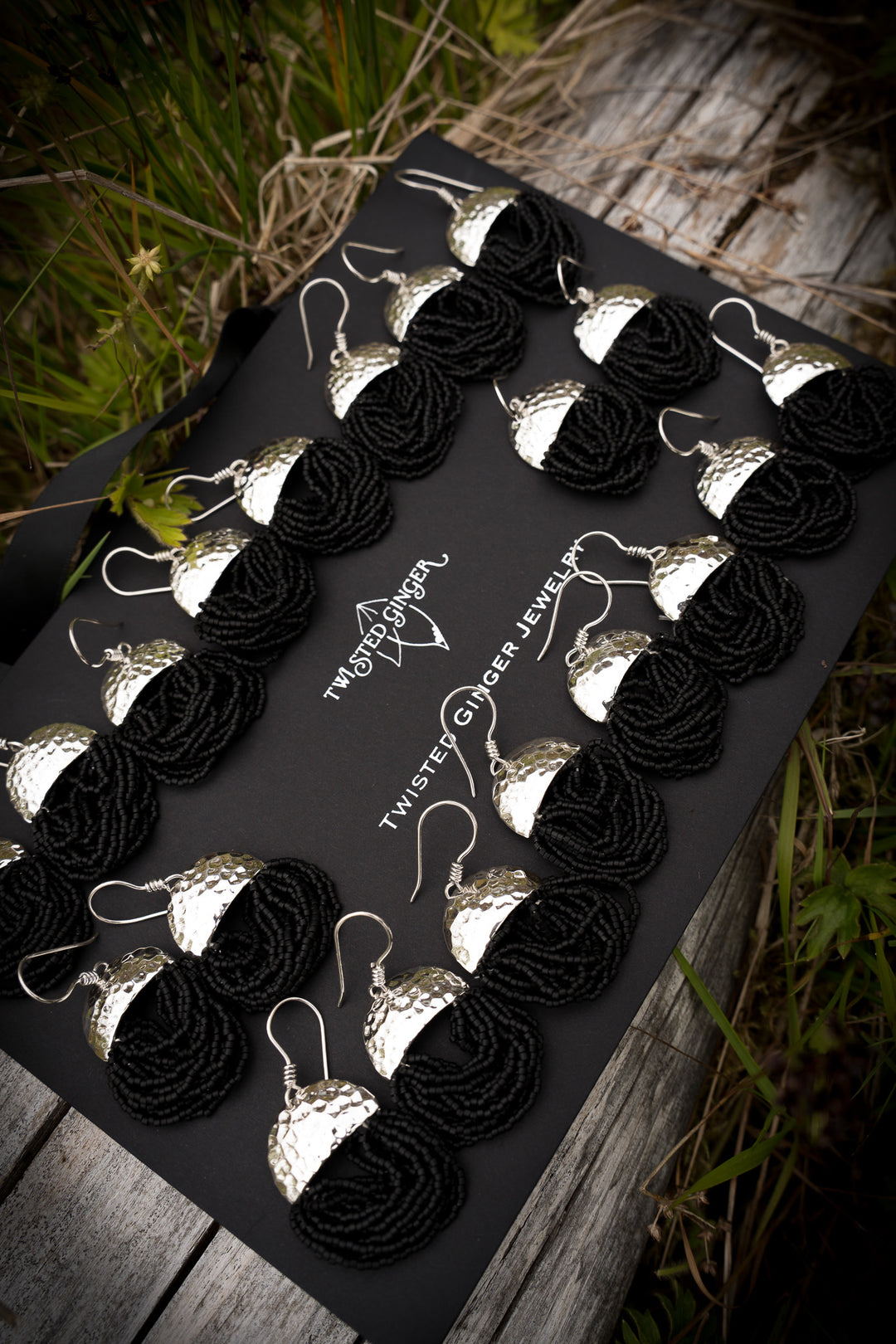 Midnight Tide - Black Beaded Earrings