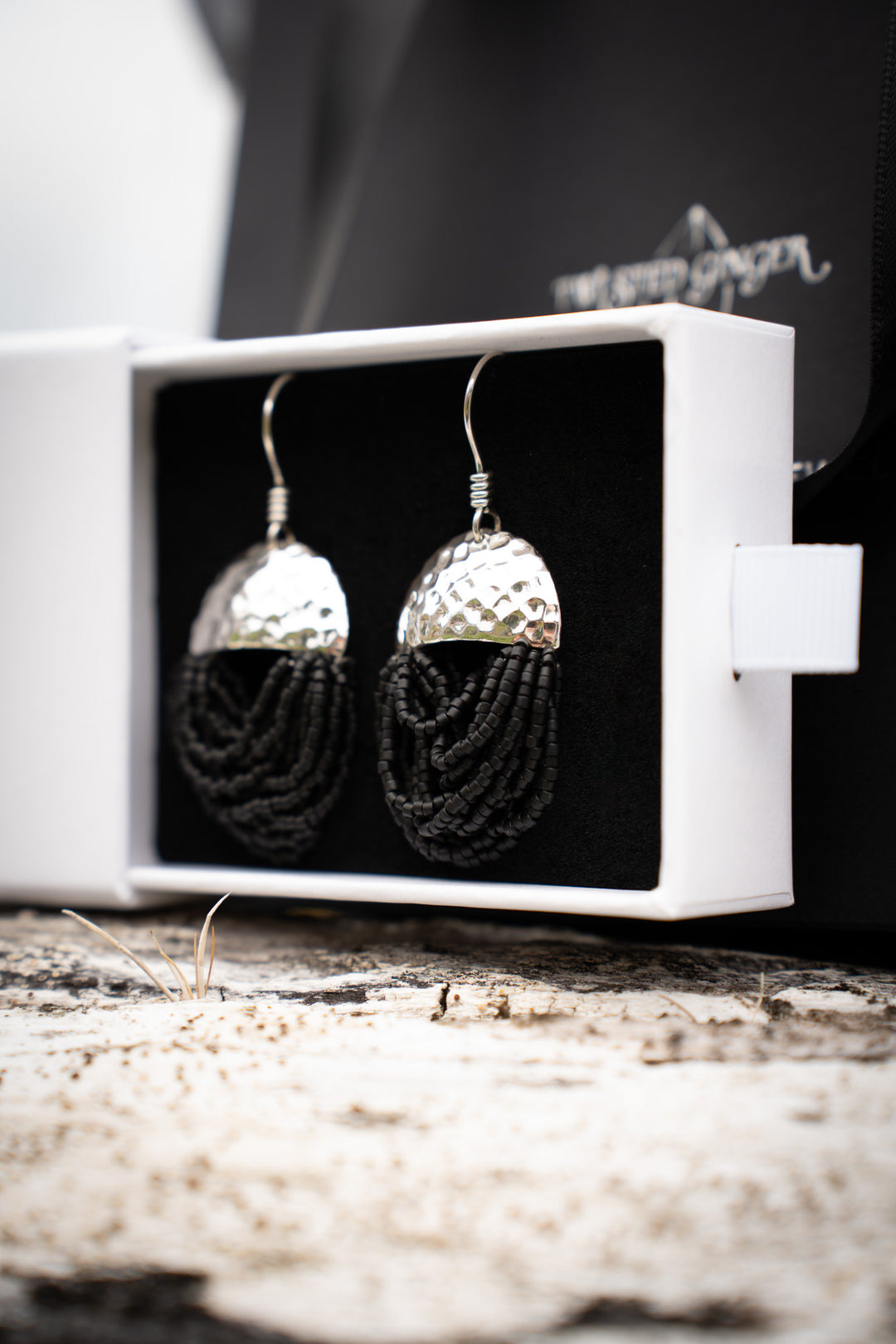 Midnight Tide - Black Beaded Earrings
