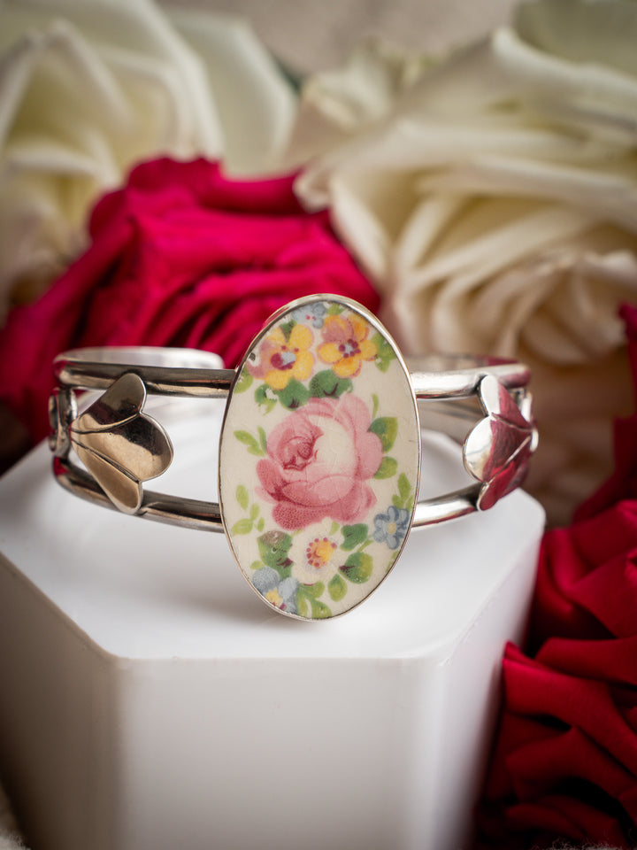 Vintage Ceramic Cuff-Rosalind