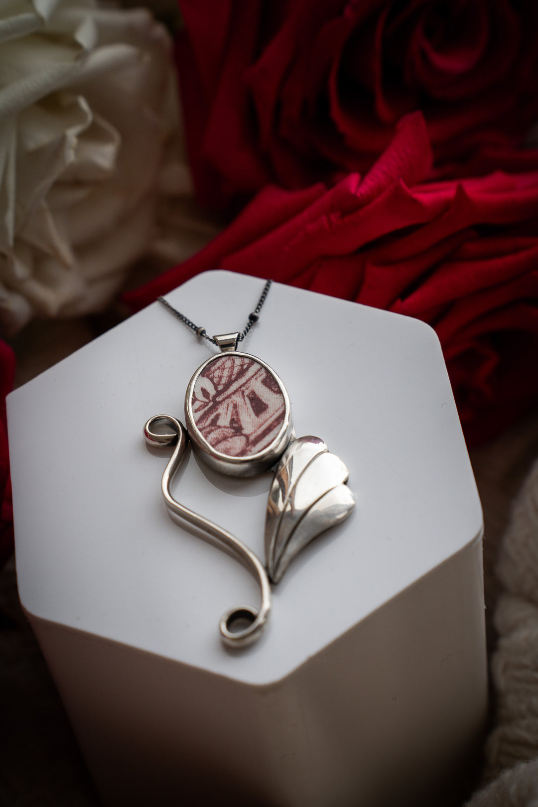 Vintage Ceramic Pendant - Gwendolyn