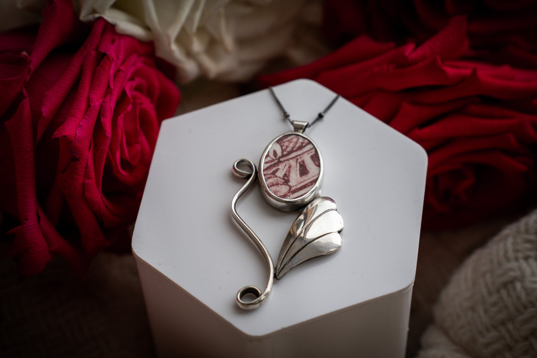 Vintage Ceramic Pendant - Gwendolyn