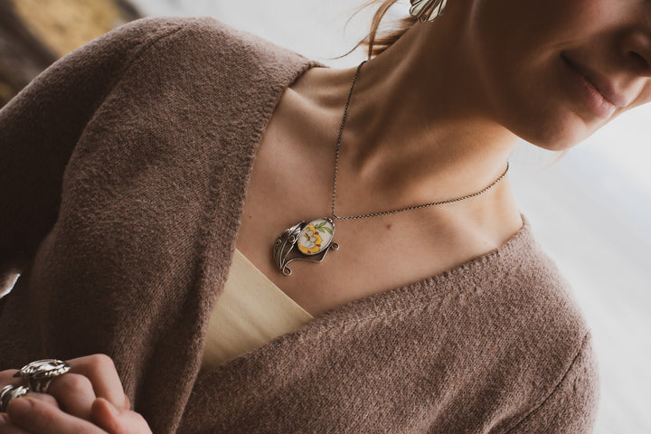 Vintage Ceramic Pendant - Harriet