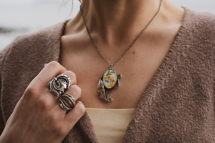Vintage Ceramic Pendant - Harriet