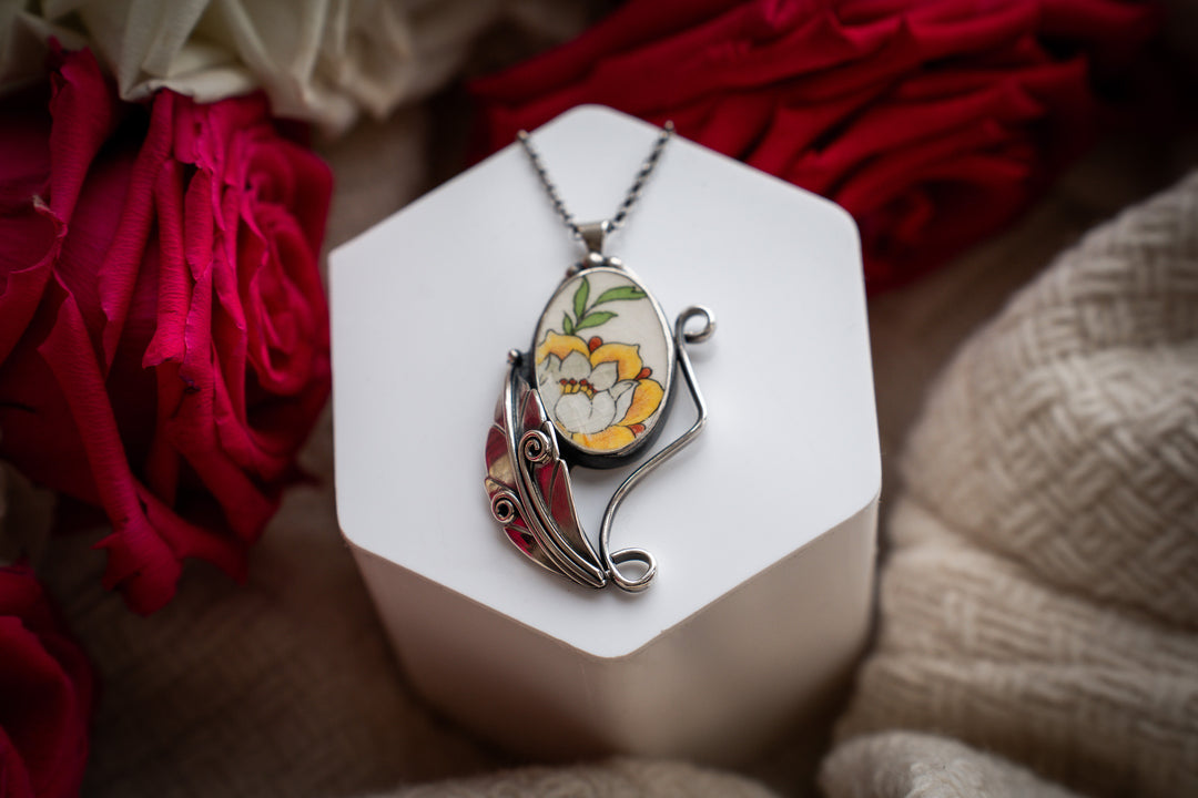 Vintage Ceramic Pendant - Harriet