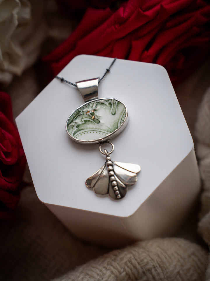 Vintage Ceramic Pendant - Flora