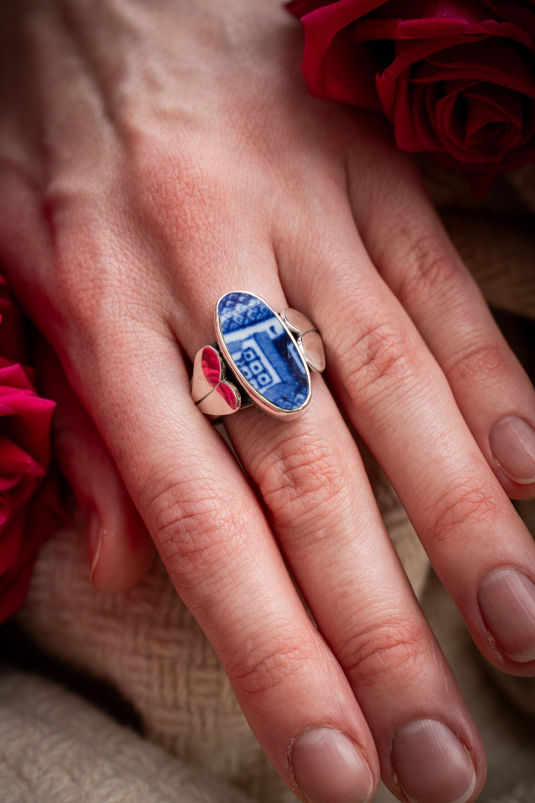 Vintage Ceramic Ring - Opal