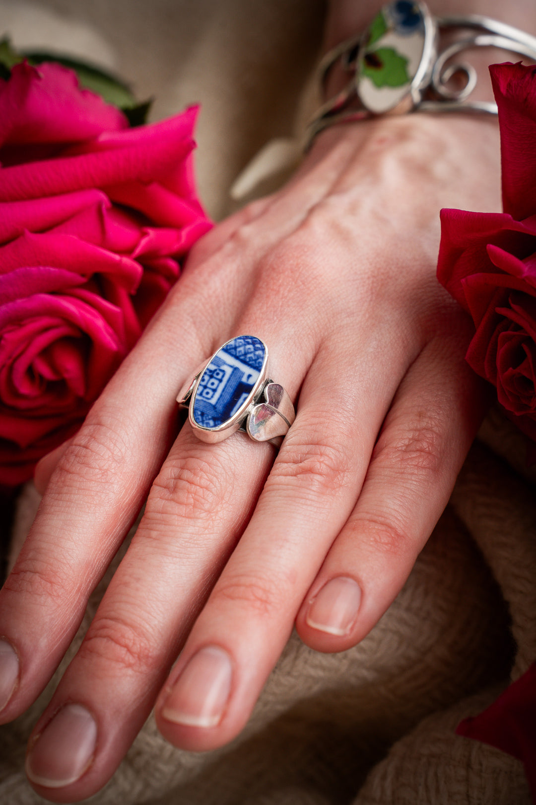 Vintage Ceramic Ring - Opal