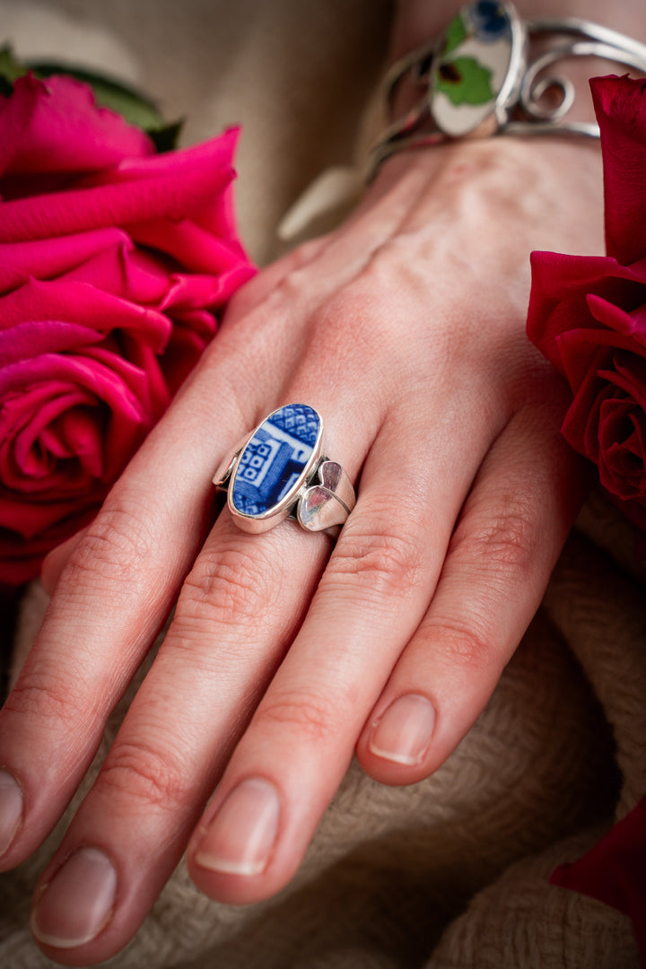 Vintage Ceramic Ring - Opal