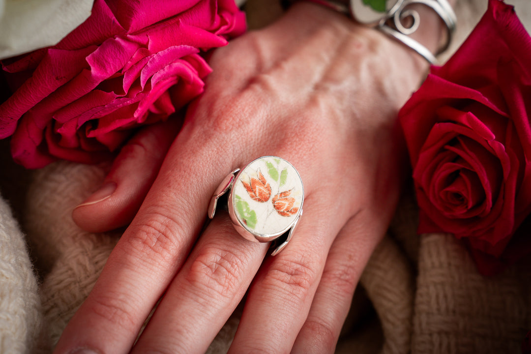 Vintage Ceramic Ring - Pearl