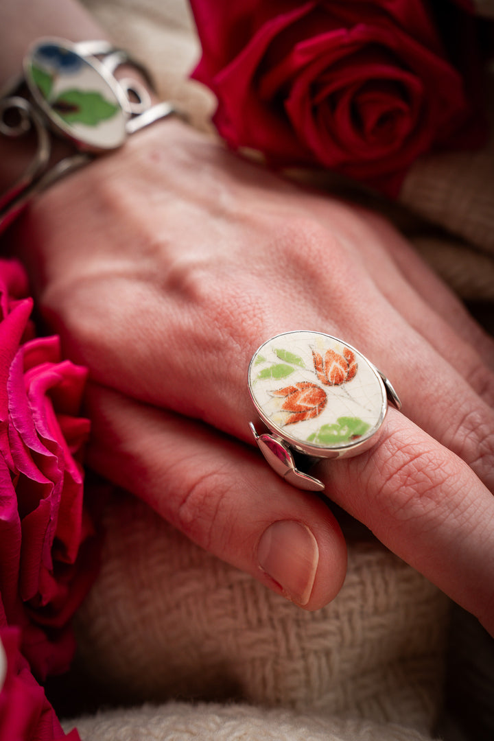 Vintage Ceramic Ring - Pearl
