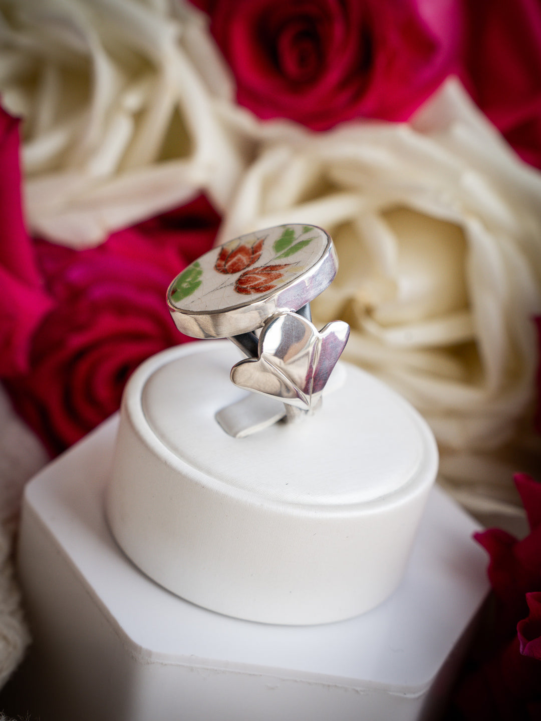 Vintage Ceramic Ring - Pearl
