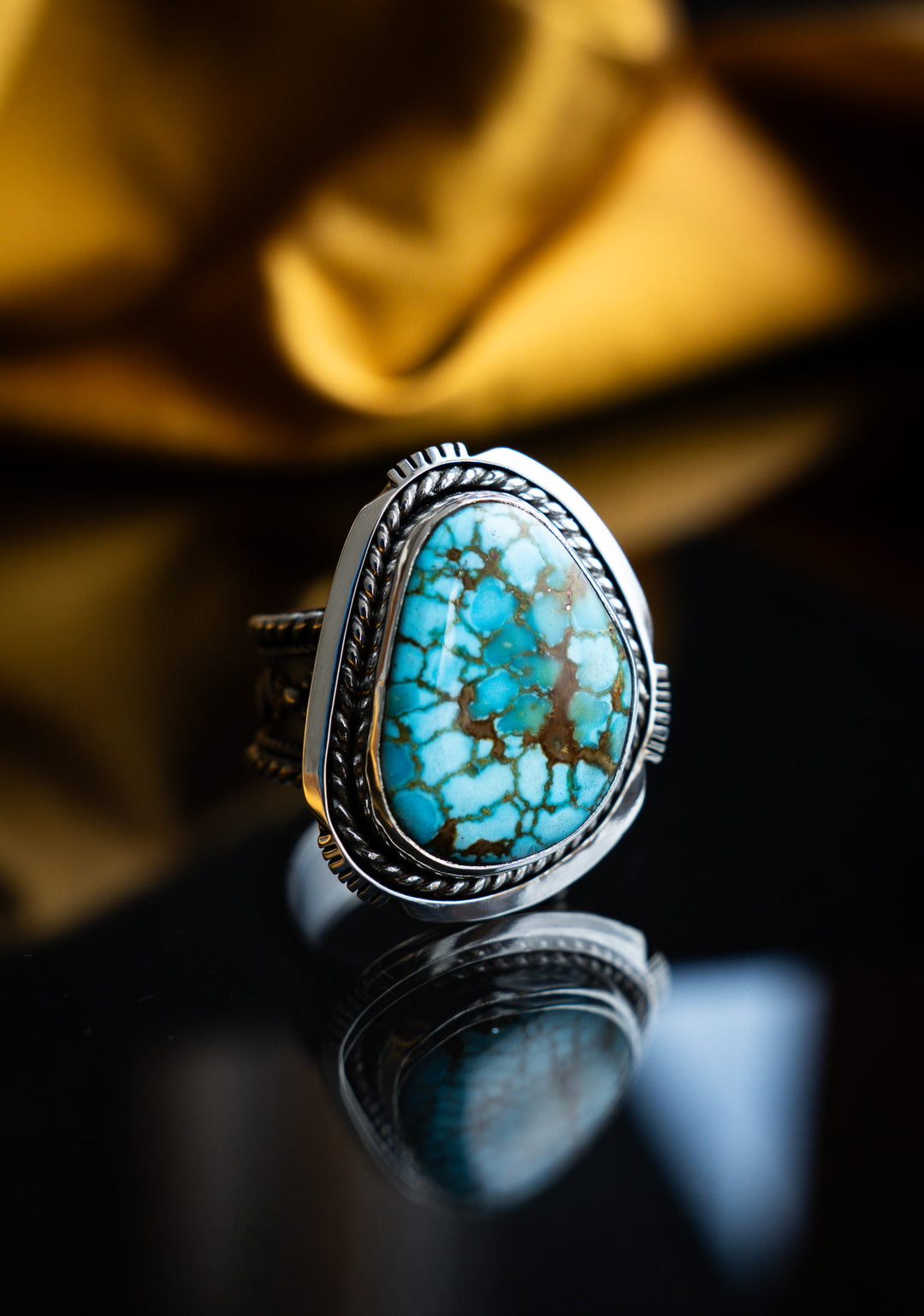 Saw-Cut Kingman Turquoise Ring -Stronghold