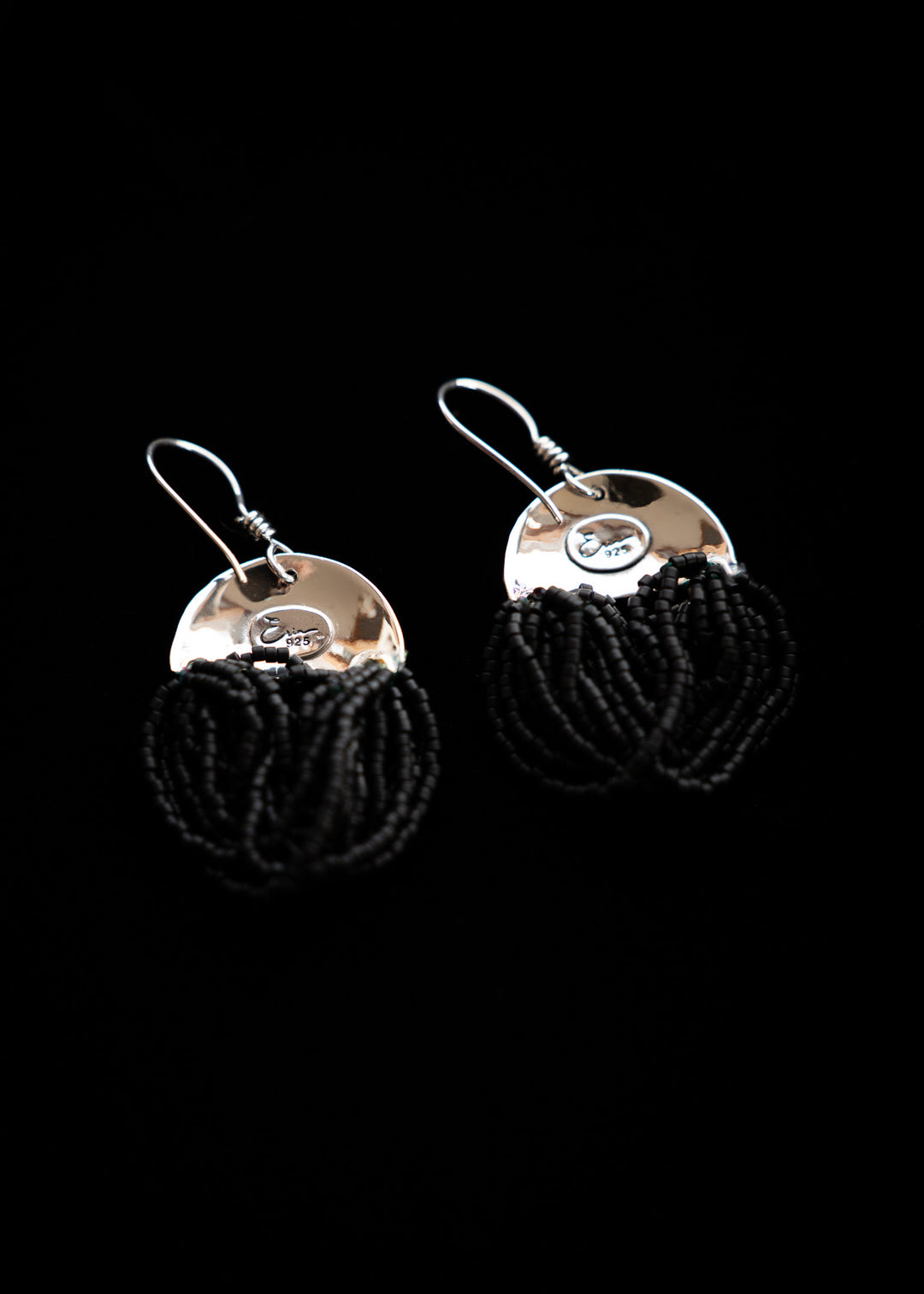 Midnight Tide - Black Beaded Earrings