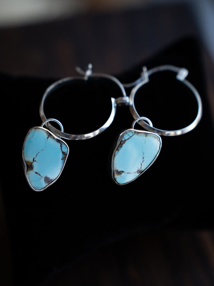 Golden Hills Turquoise Hoops - Soft Spear