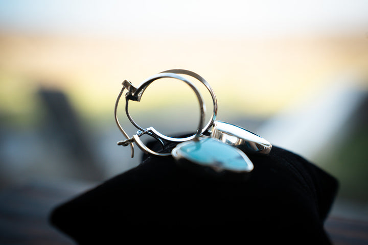 Golden Hills Turquoise Hoops - Soft Spear