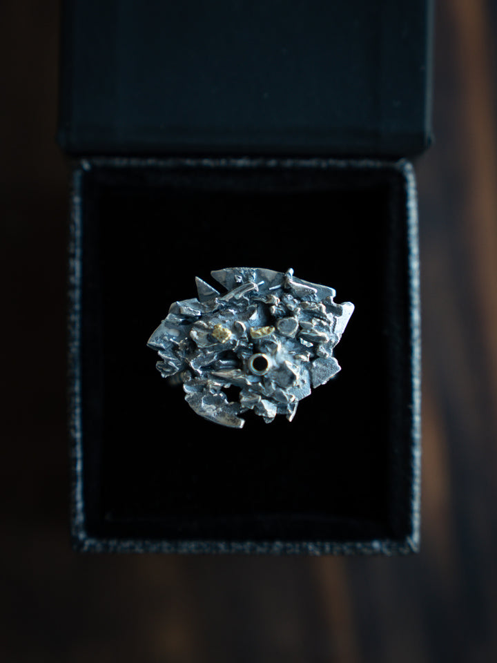 Tundra Silver & Gold Nugget Ring