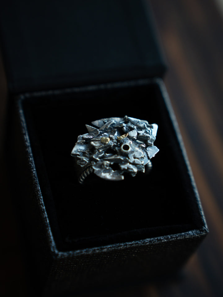 Tundra Silver & Gold Nugget Ring
