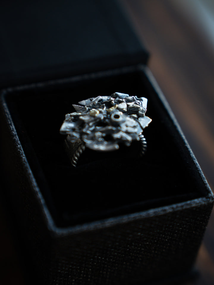 Tundra Silver & Gold Nugget Ring